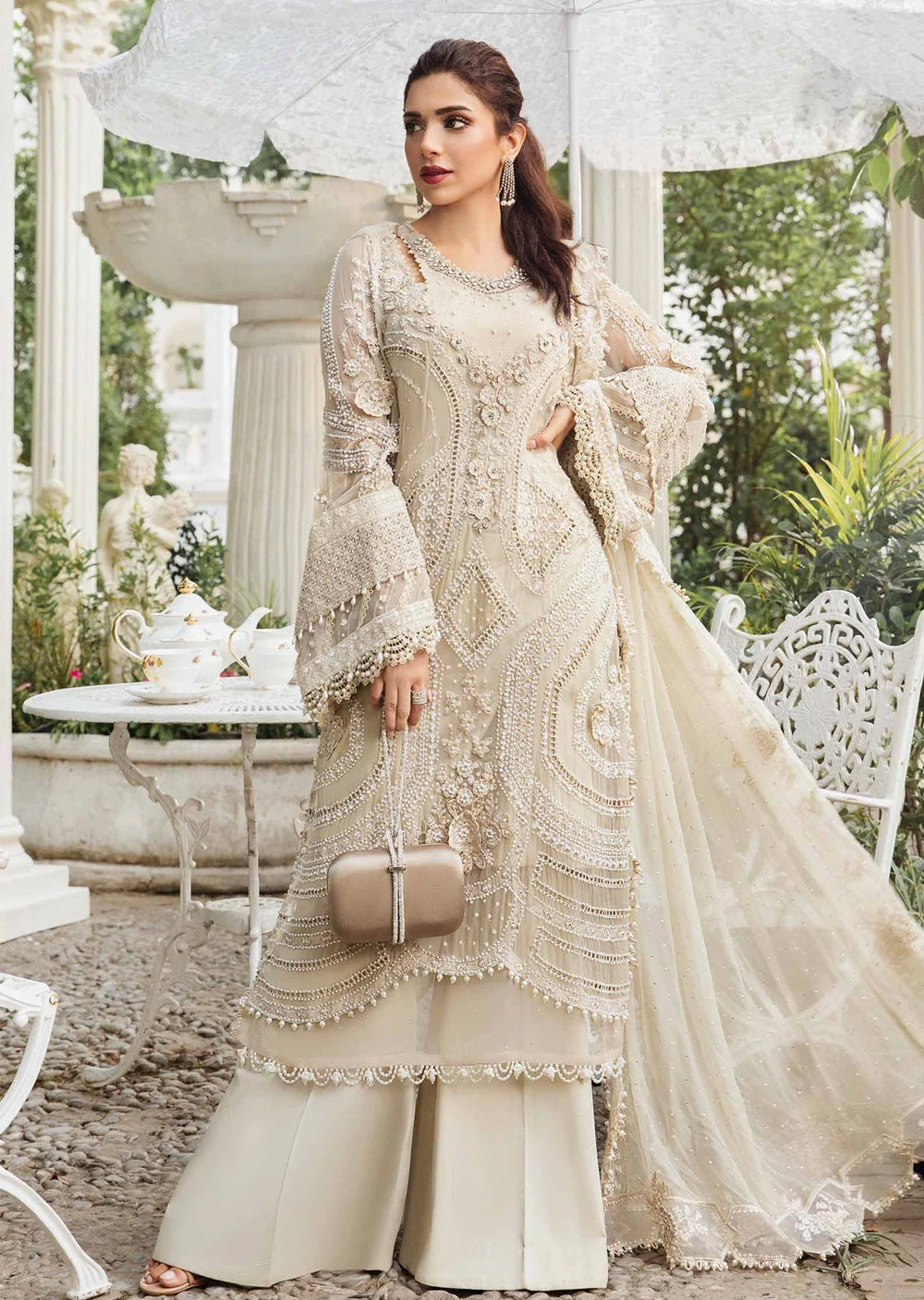 MPC-24-104 - Unstitched - Maria B Embroidered Chiffon 2024 - Memsaab Online