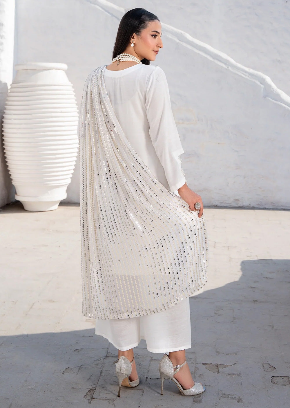 RNDH-04 - White - Readymade - Rania.H Linen Collection 2025 - Memsaab Online