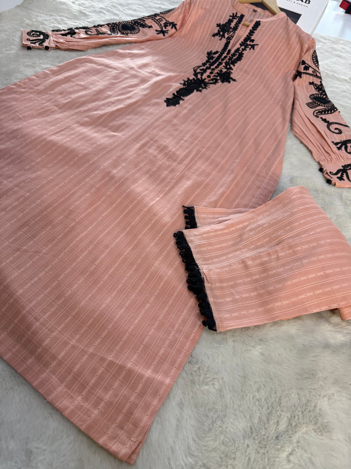 HK112 - Peach - Readymade Linen outfit