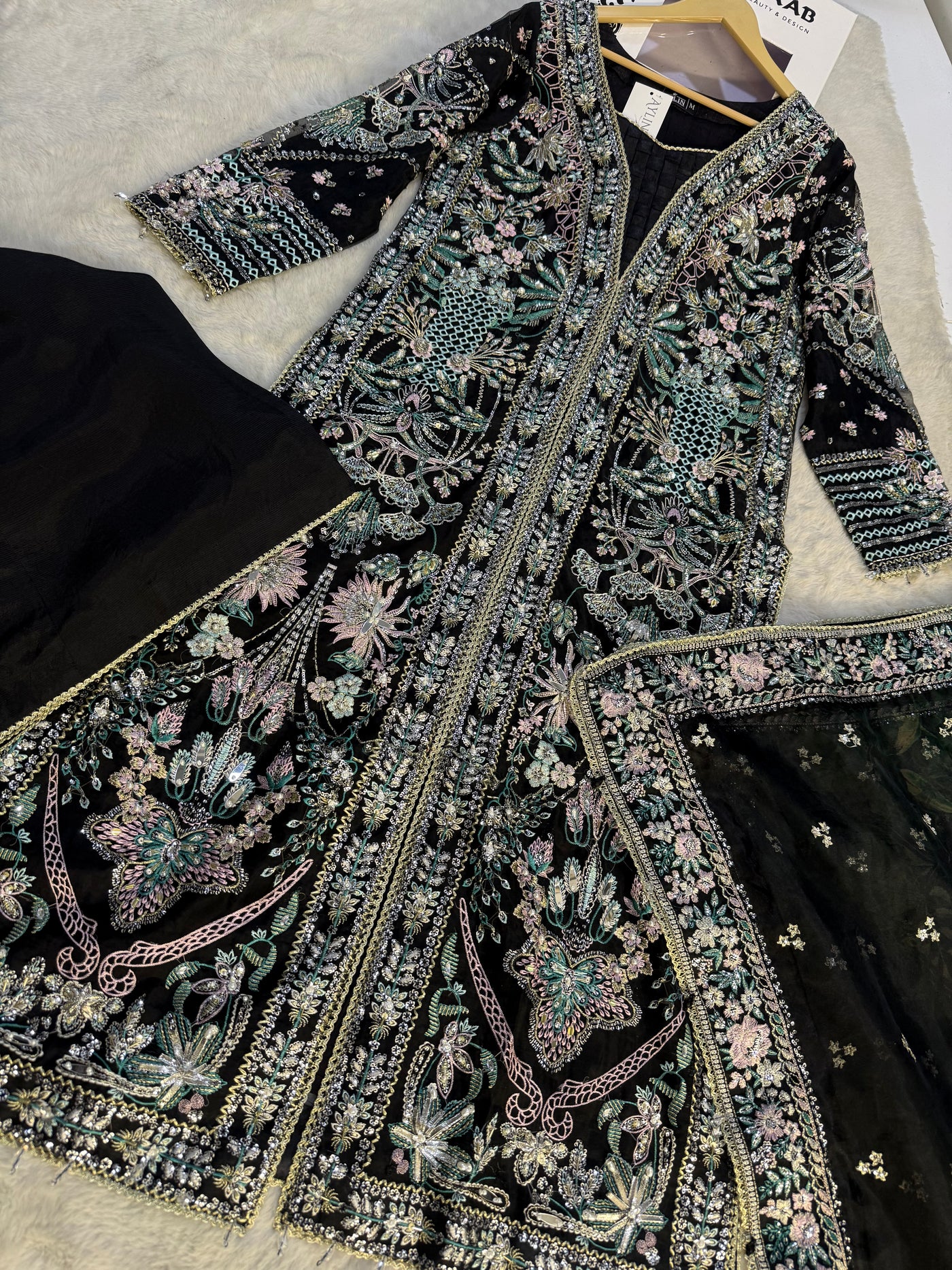 AYLN-05 NOIR SILKSTONE Readymade Collection by AYLIN 2025 - Memsaab Online