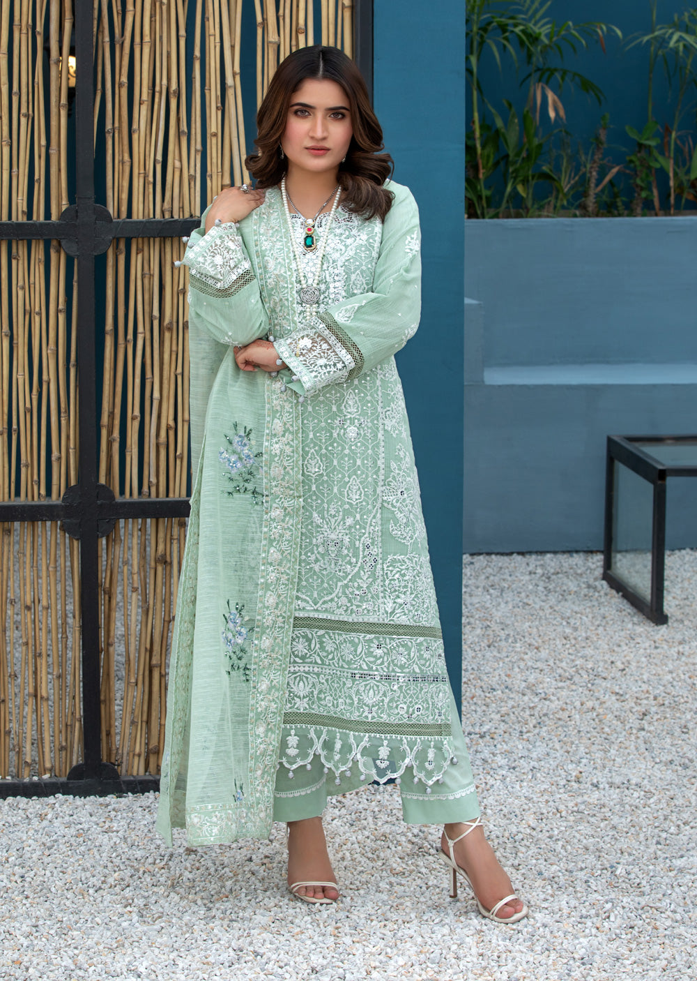 HSS-227 - Readymade Heeras linen Suit - Memsaab Online