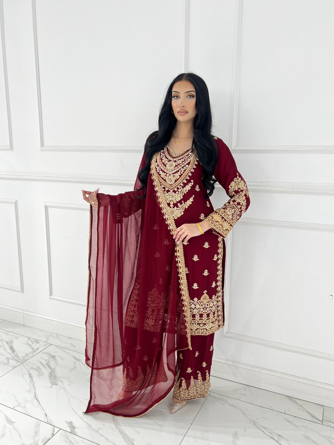 Shaz1901 - Readymade Chiffon Suit - Memsaab Online