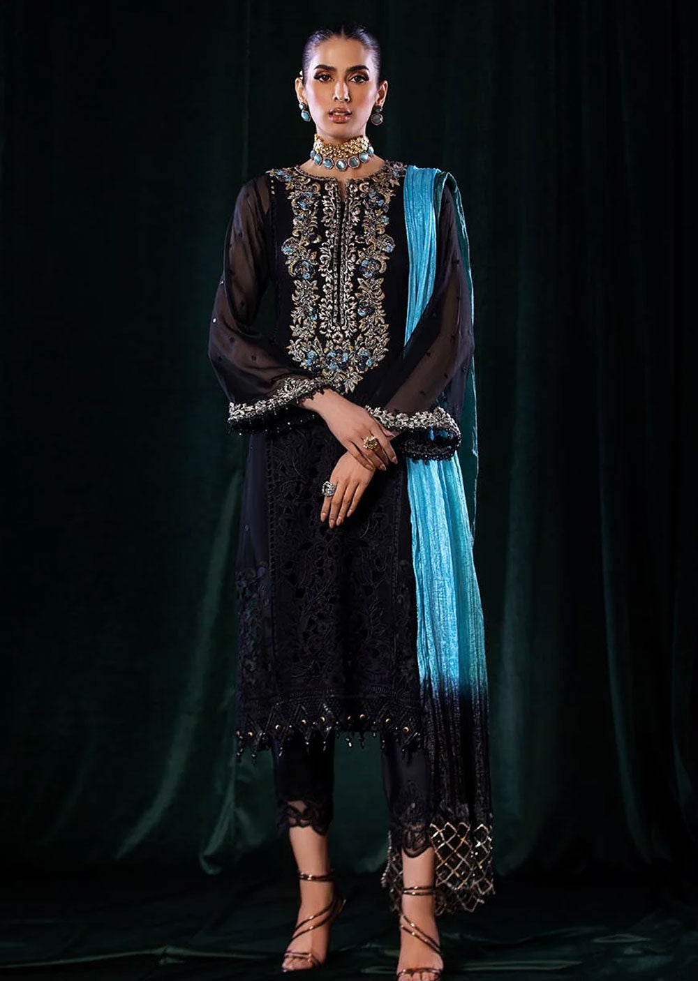 P-251 - Black - Readymade - Khuda Baksh Creations 2024 - Memsaab Online