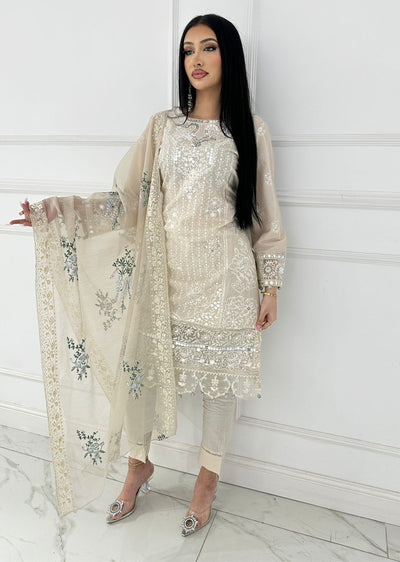 HSS-252 - Readymade Heeras linen Suit - Memsaab Online