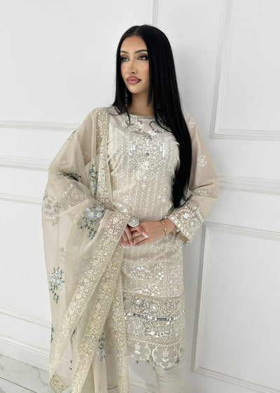 HSS-252 - Readymade Heeras linen Suit - Memsaab Online