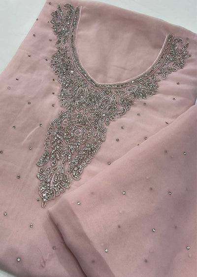 ATQ5338 Unstitched Pink Georgette Suit - Memsaab Online