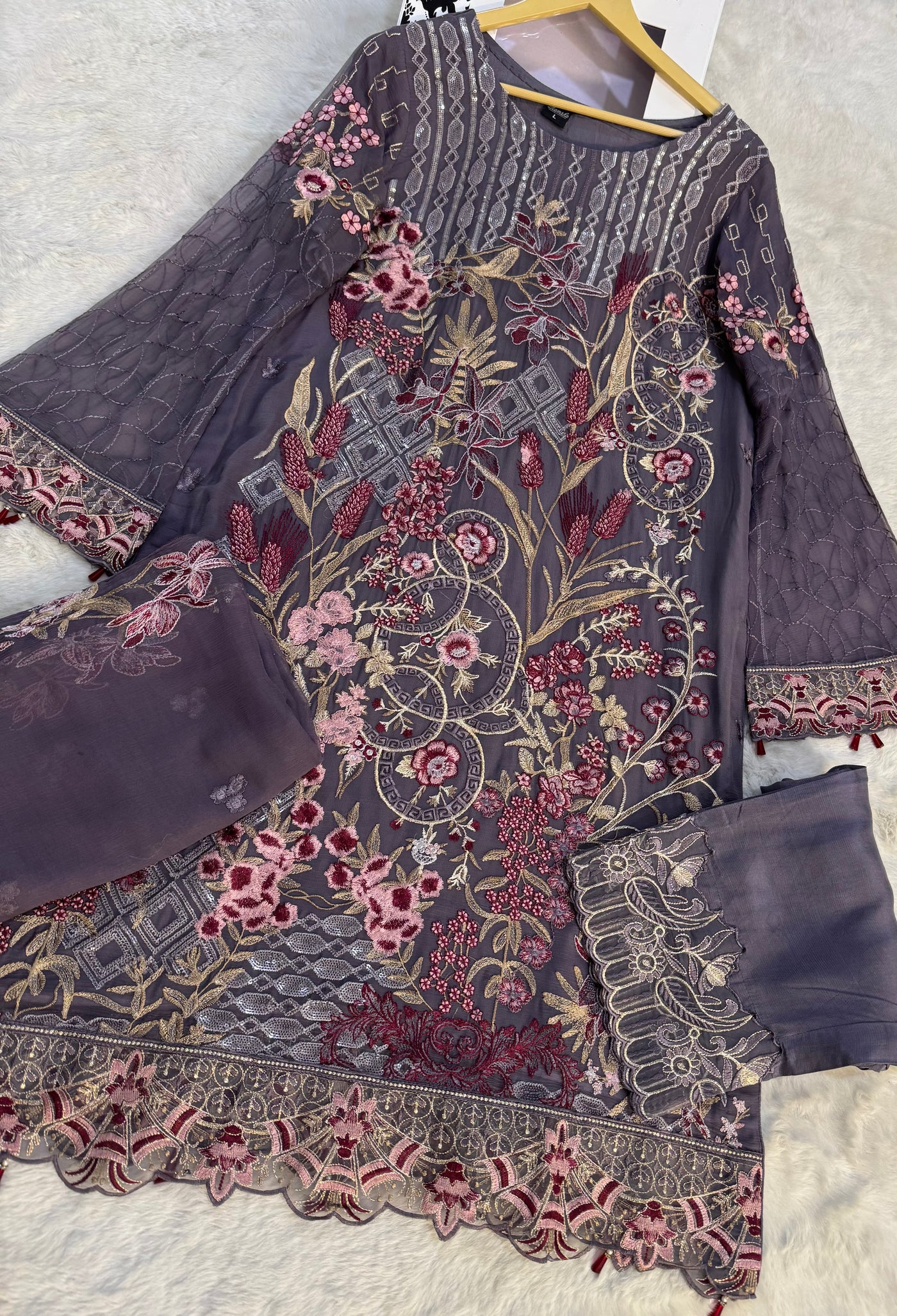 D-9992 - Readymade - Ramsha Chiffon Outfit - Memsaab Online