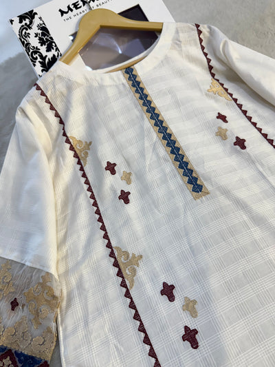 SN46 - Readymade - 2 Piece Khadi Net Outfit - Memsaab Online