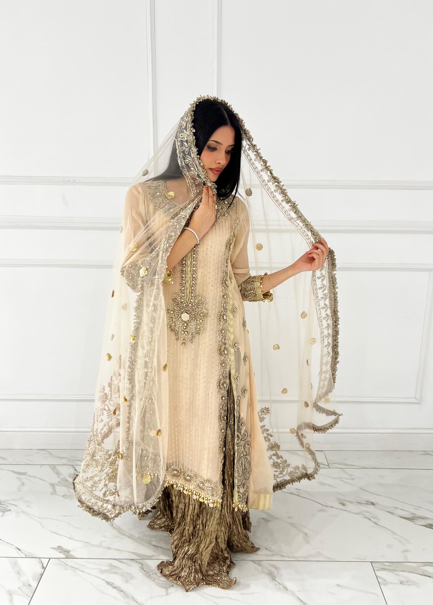 P-252 - Peach - Readymade - Khuda Baksh Creations 2024 - Memsaab Online