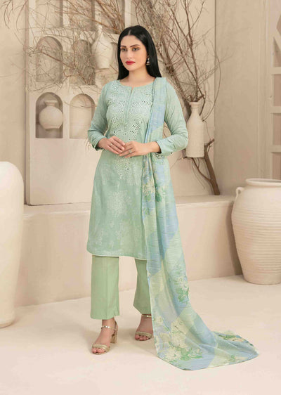 D-3454 - Readymade - Naama Embroidered Lawn By Tawakkal 2024 - Memsaab Online