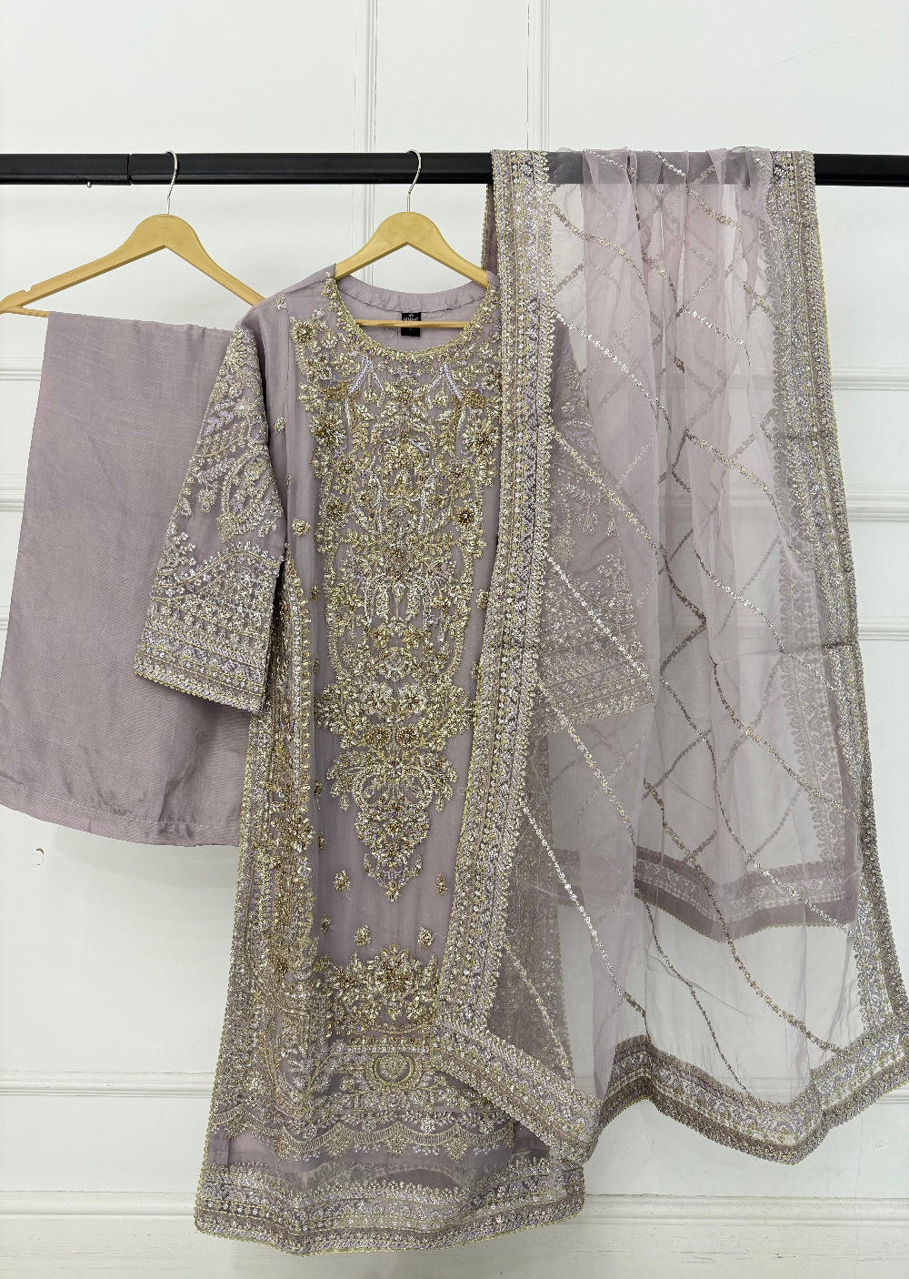 PS-0325 - L Purple - Readymade Chiffon Suit 2025 - Memsaab Online