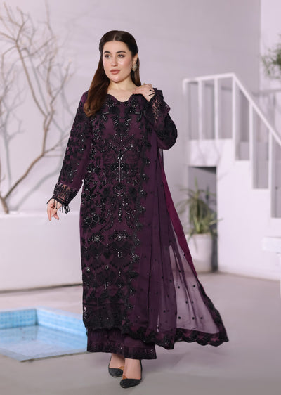 PS-0353 - Purple - Readymade Chiffon Suit 2025 - Memsaab Online