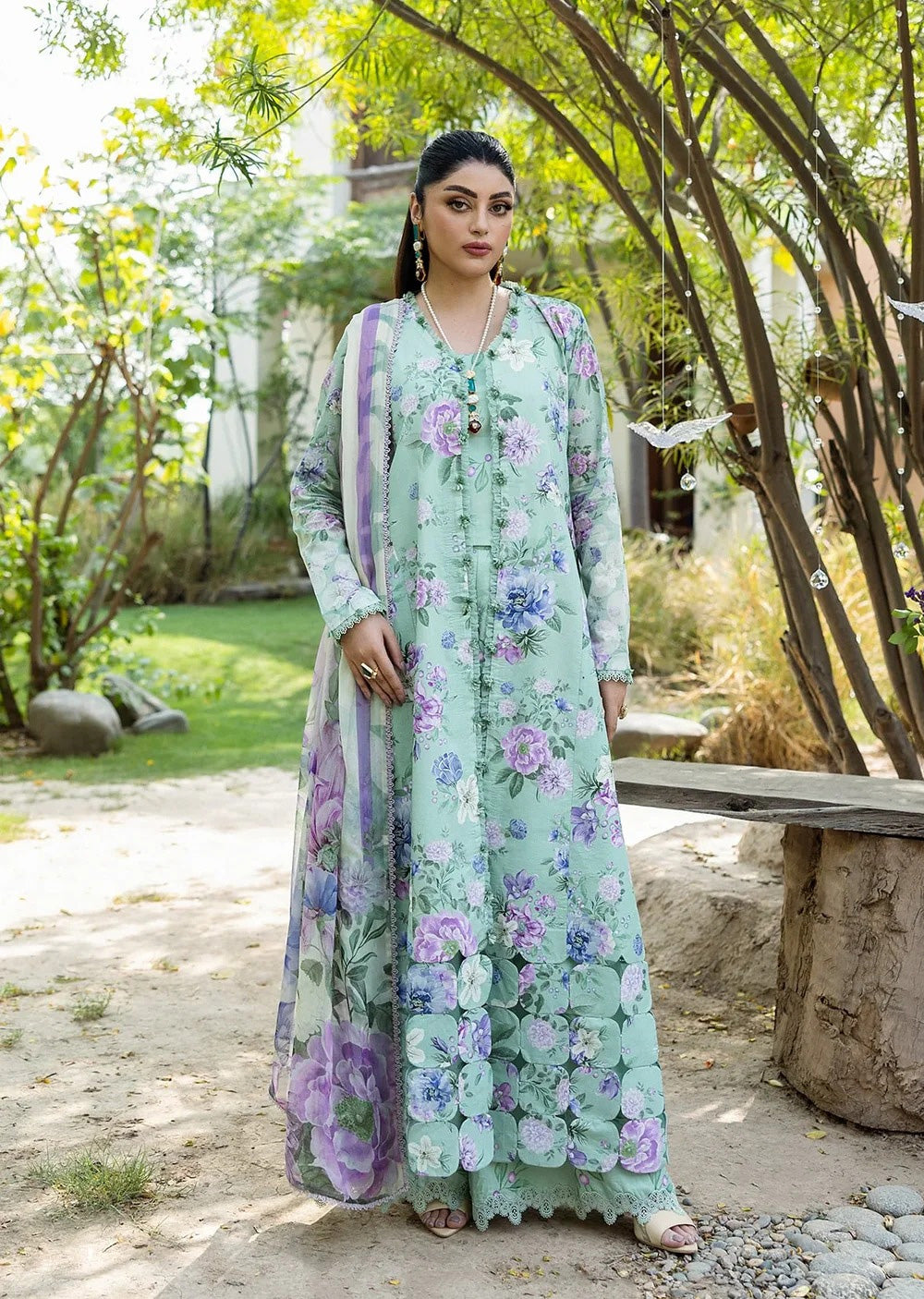 ELFECD-01-A- GARDENELLE - Readymade - Elaf Prints Collection 2025 - Memsaab Online