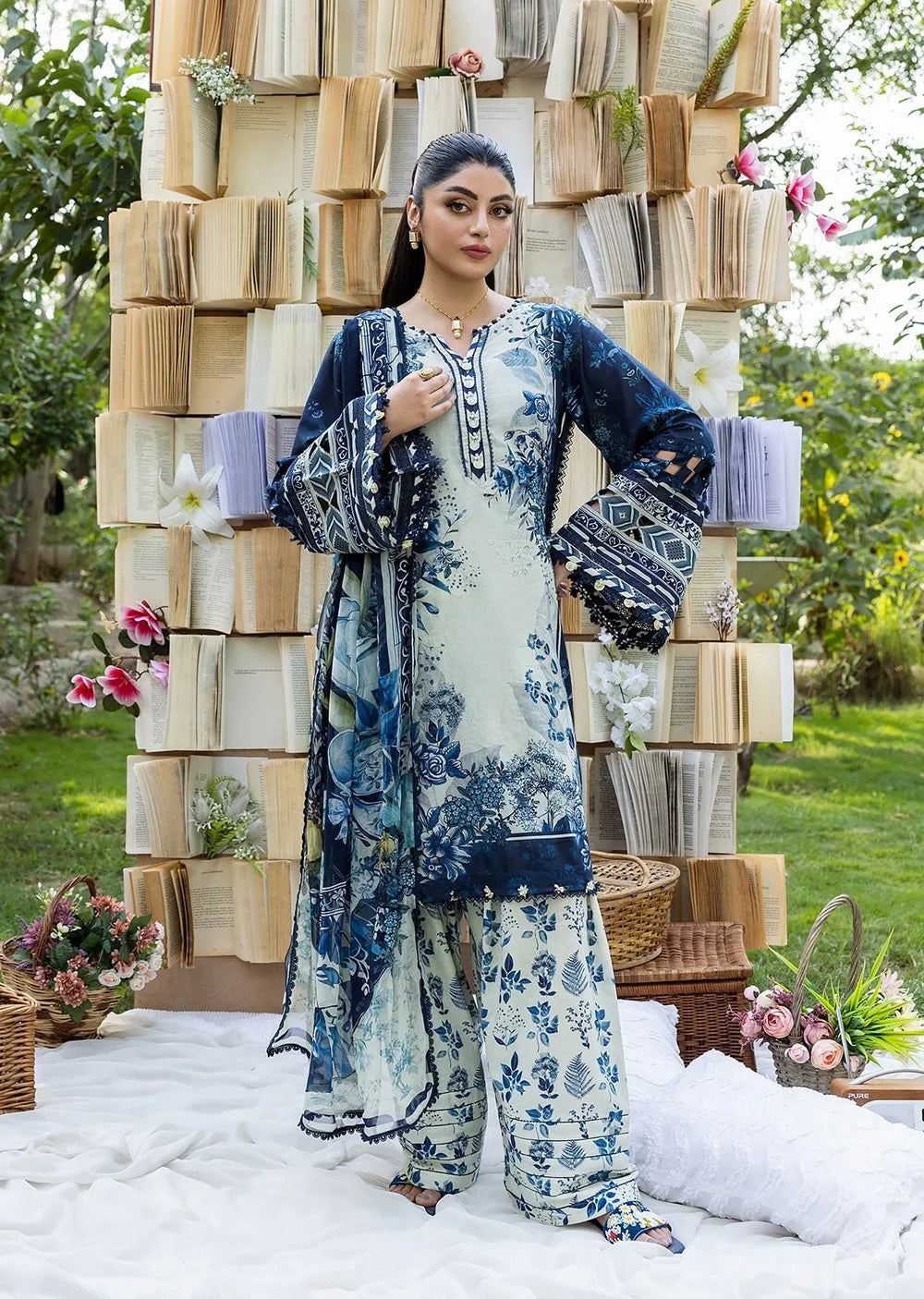 ELFECD-07-B-Bloomstella-Readymade-Elaf Prints Collection 2025 - Memsaab Online