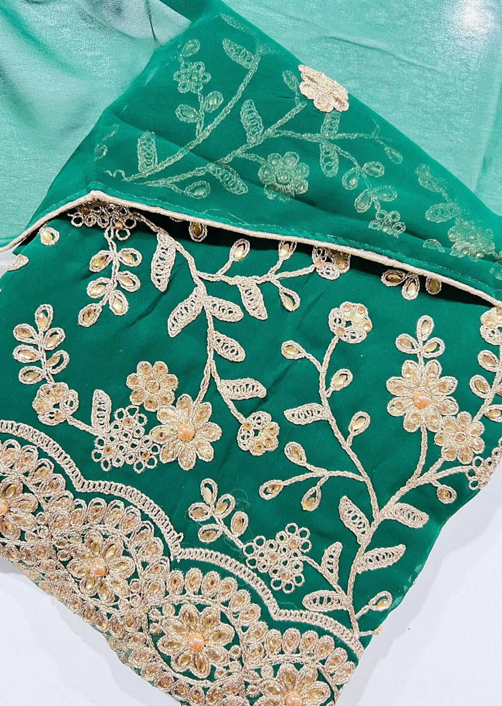 OP16755 Green Unstitched Net Suit - Memsaab Online