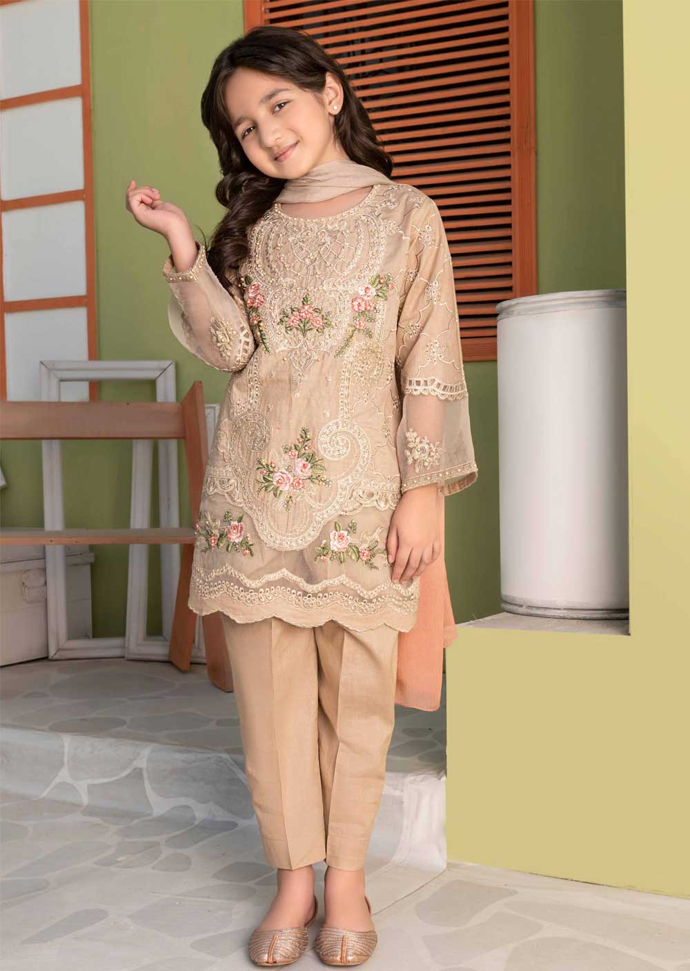AL-560 - Readymade - Kids Luxury Pret Collection by Ally's 2023 - Memsaab Online