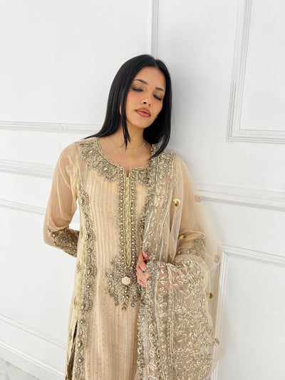 P-252 - Peach - Readymade - Khuda Baksh Creations 2024 - Memsaab Online