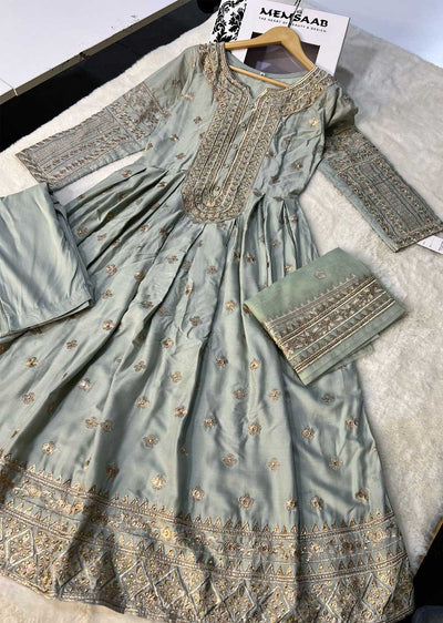 HK258 Zorra - Mint Readymade Linen Dress - Memsaab Online