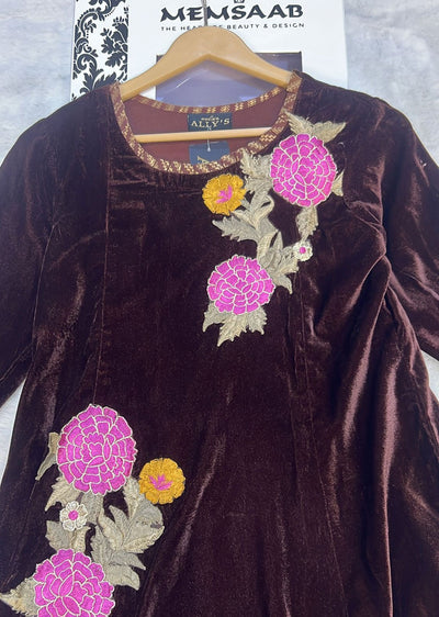 CK 582 - Allys Readymade Winter Velvet Kurti - Memsaab Online