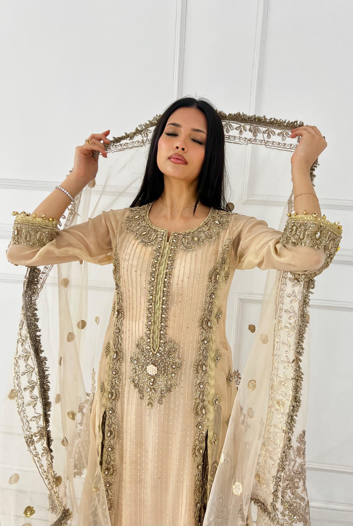 P-252 - Peach - Readymade - Khuda Baksh Creations 2024 - Memsaab Online