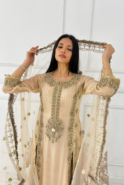 P-252 - Peach - Readymade - Khuda Baksh Creations 2024 - Memsaab Online