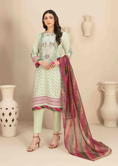 D-3458 - Readymade - Naama Embroidered Lawn By Tawakkal 2024 - Memsaab Online