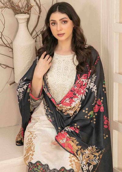 D-3459 - Readymade - Naama Embroidered Lawn By Tawakkal 2024 - Memsaab Online