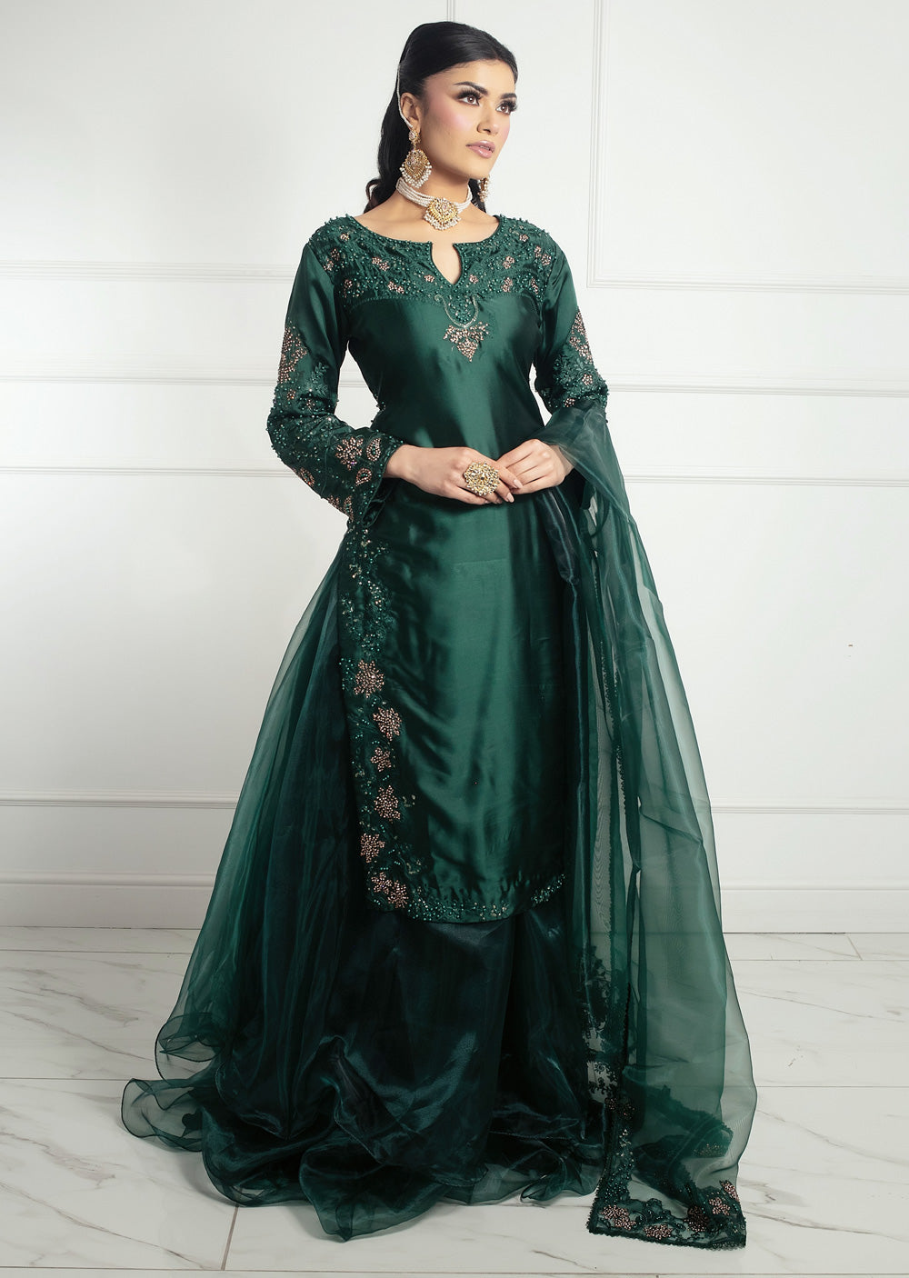 SRB1315 - Emerald - Green- Sehrish.B Designer - Memsaab Online