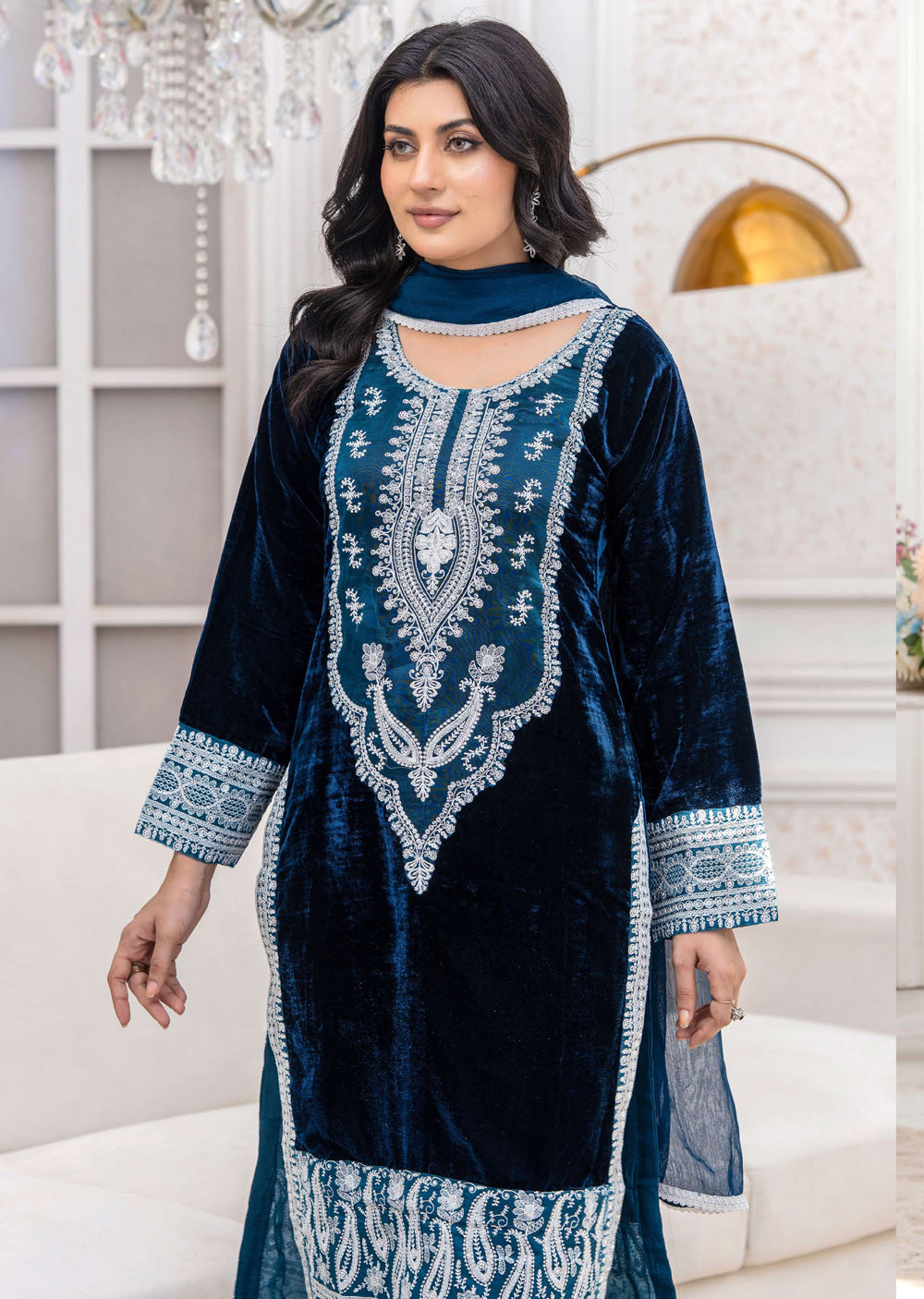 RGZ7110 Readymade - Luxury winter Velvet Suit 2025 - Memsaab Online