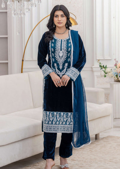RGZ7110 Readymade - Luxury winter Velvet Suit 2025 - Memsaab Online