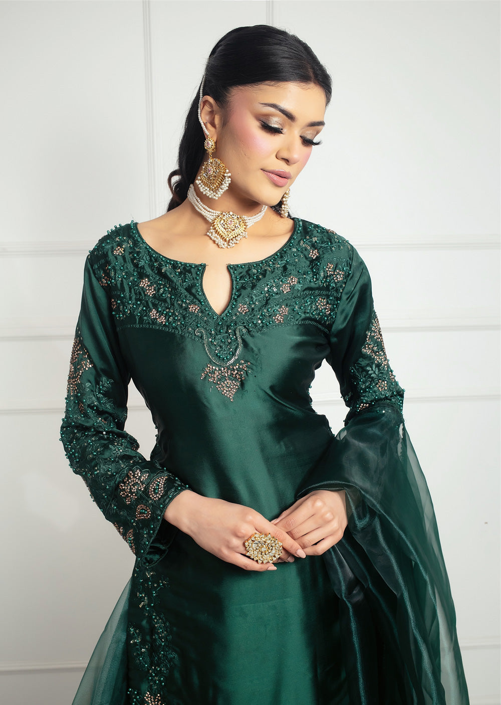 SRB1315 - Emerald - Green- Sehrish.B Designer - Memsaab Online