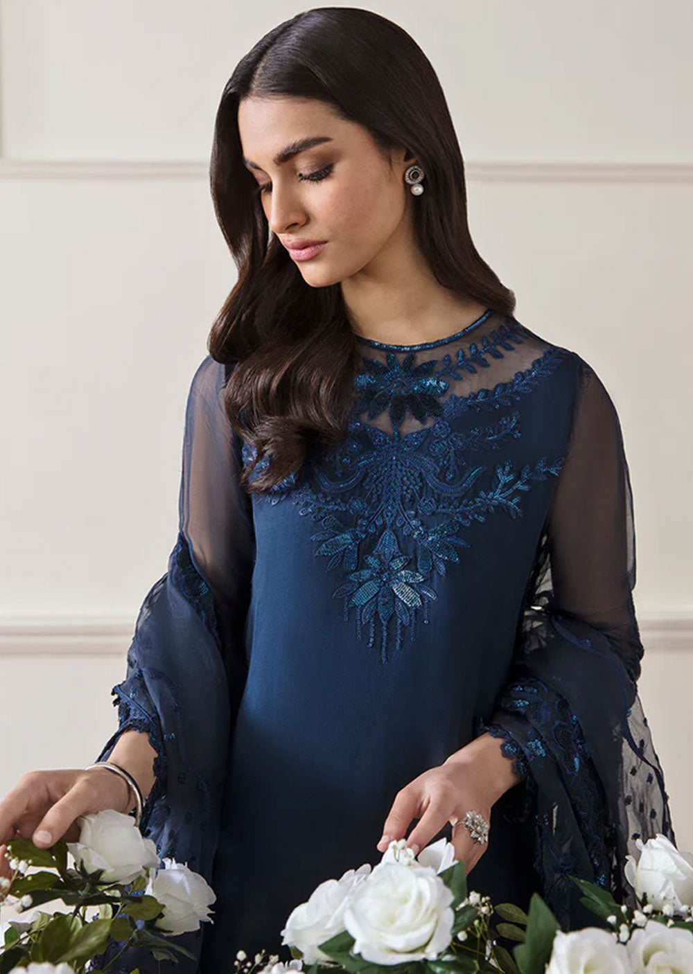 UF-D292 - Readymade - Baroque Embroidered Chiffon Suit 2024 - Memsaab Online