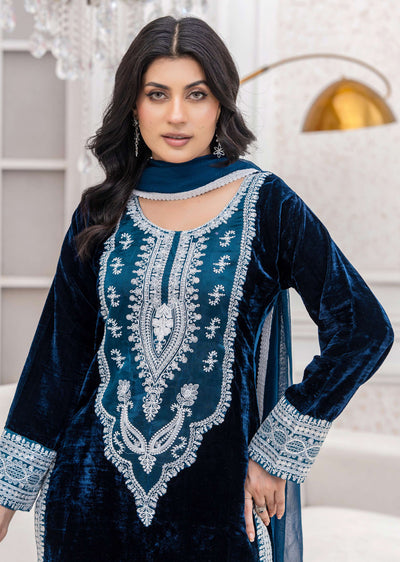 RGZ7110 Readymade - Luxury winter Velvet Suit 2025 - Memsaab Online