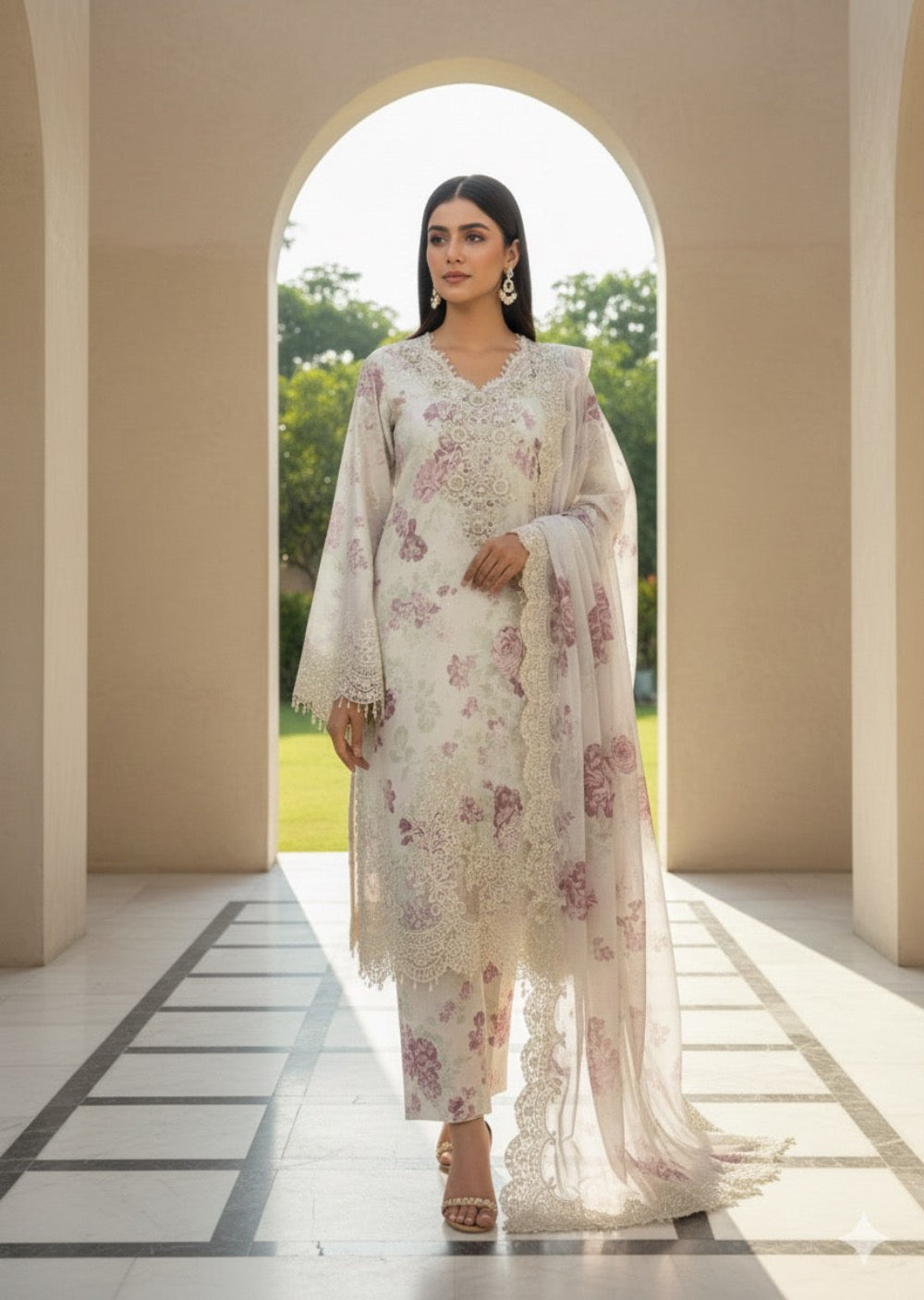 AL-4355 Readymade Chiffon Allys Formal suit 2025 – Memsaab
