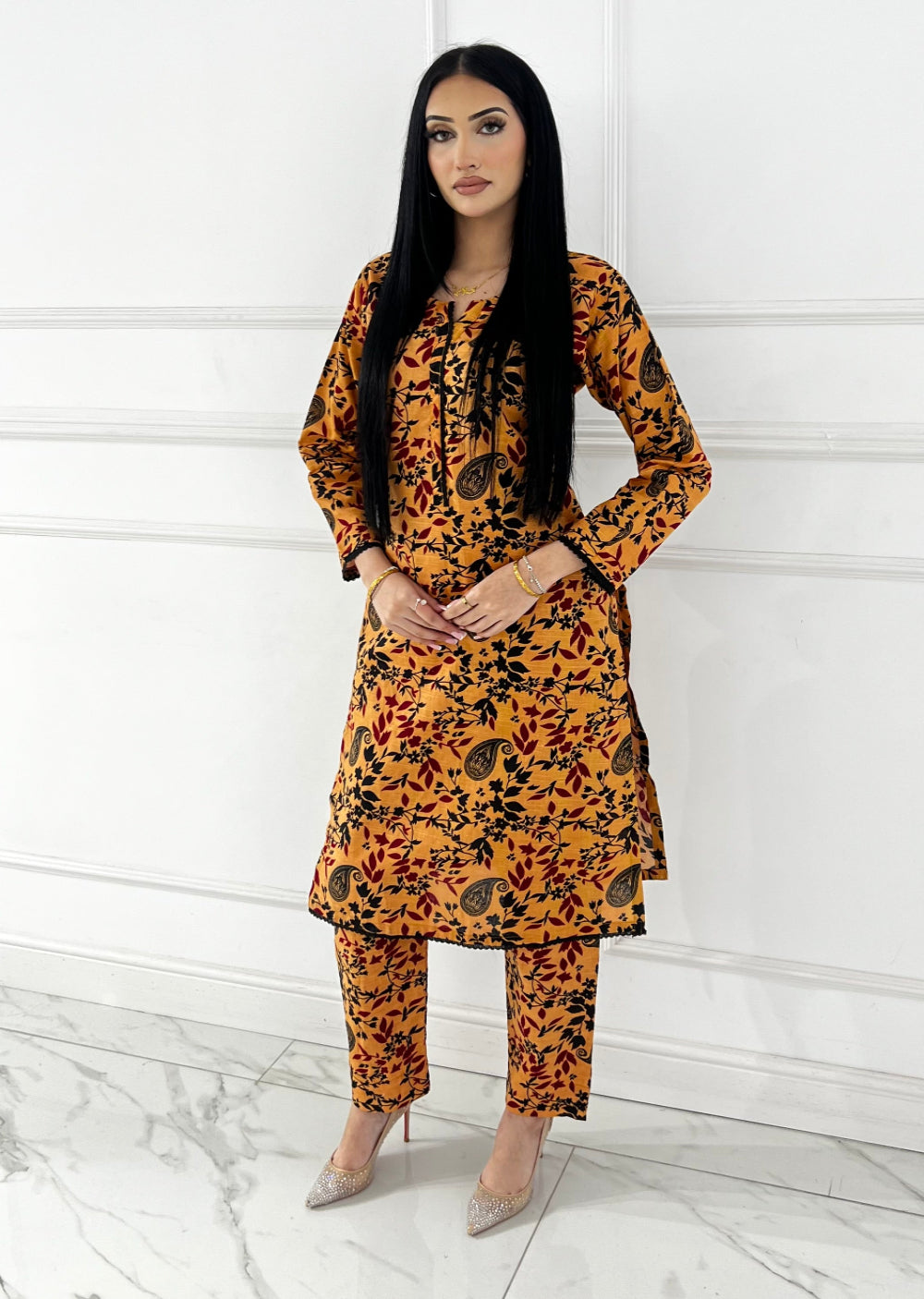 SLMN-42 Readymade Khaddar Co-ord - Memsaab Online