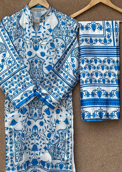 SMRF-07 - White - Readymade - Silk Suit 2025 - Memsaab Online