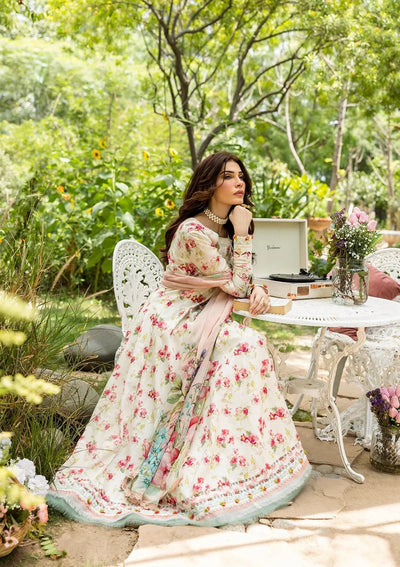 ELFECD-02-A- Ivory Peony - Readymade - Elaf Prints Collection 2025 - Memsaab Online