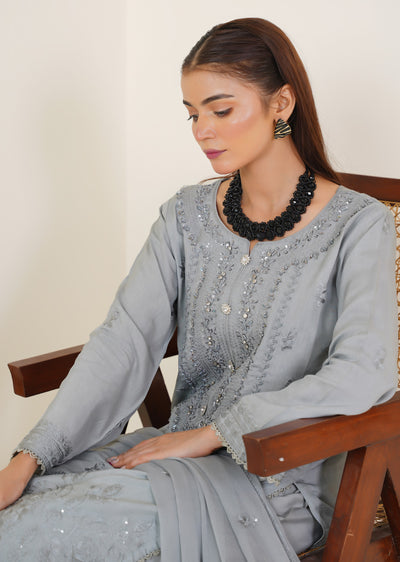 ATR-1139-Readymade Sehrish B Korean Silk - Memsaab Online
