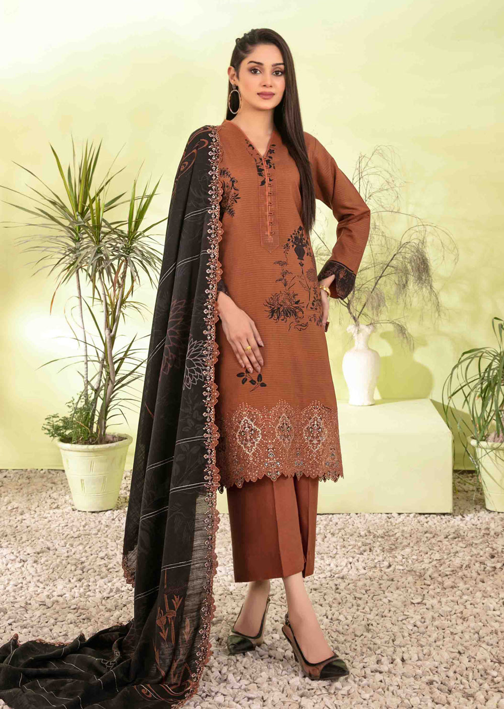 IFZN-5520 - Unstitched - Ifza Viscose Suit by Tawakkal 2025 - Memsaab Online