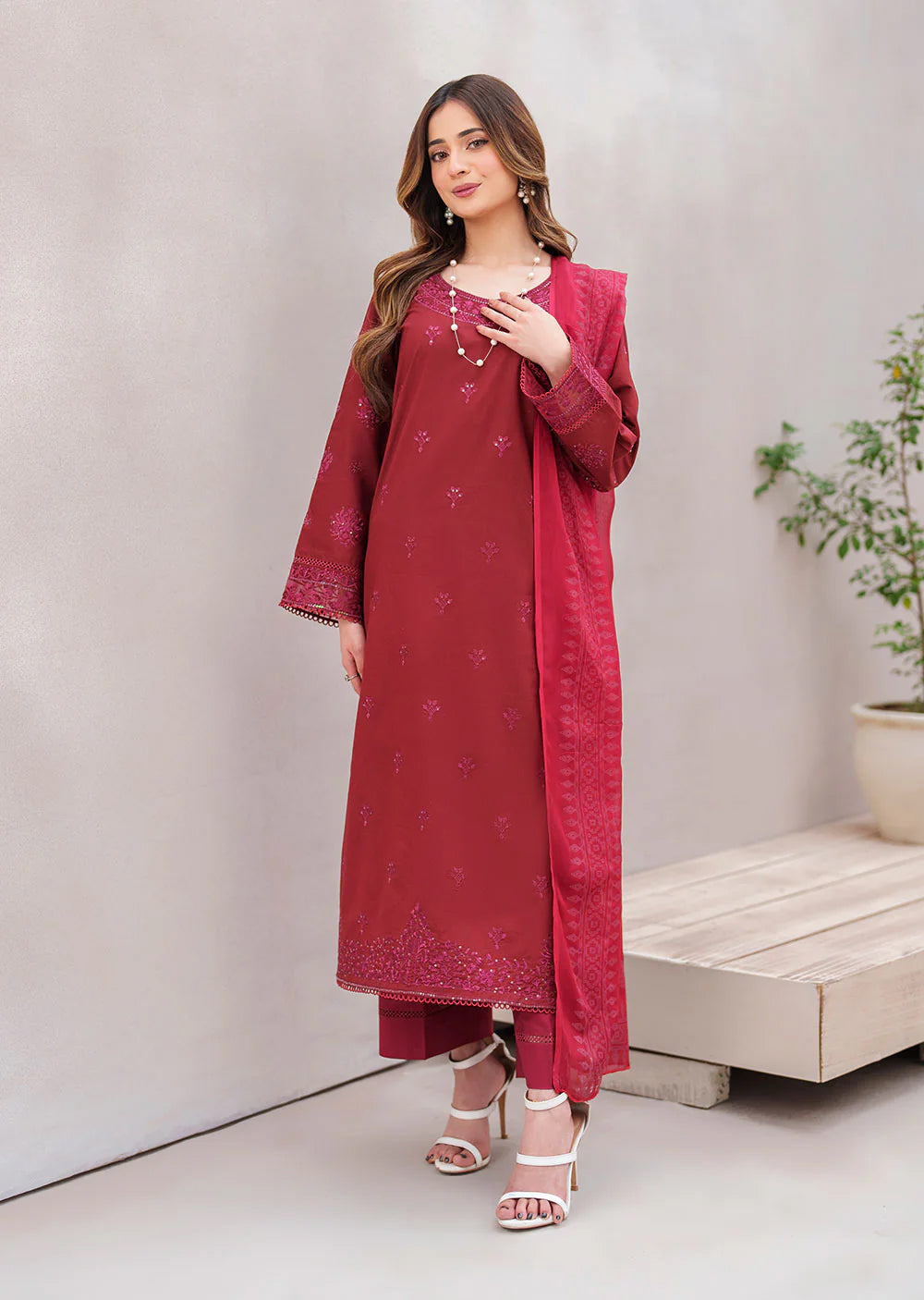 ARJUMAN- Readymade 3 Piece Cotton Suit - Memsaab Online