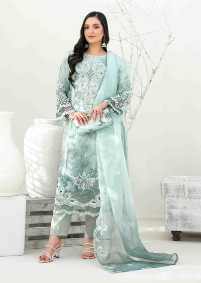 YSN-4032 - Unstitched - Yasna Embroidered Fancy Organza Suit 2025 - Memsaab Online