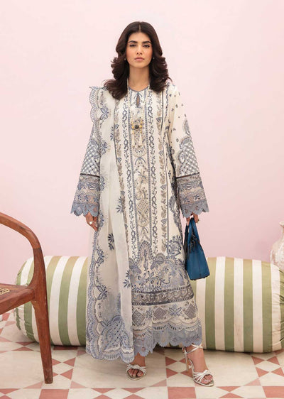 ACL-05 - Snow Lagoon - Unstitched - Chickenkari Lawn Collection by Afrozeh 2023 - Memsaab Online