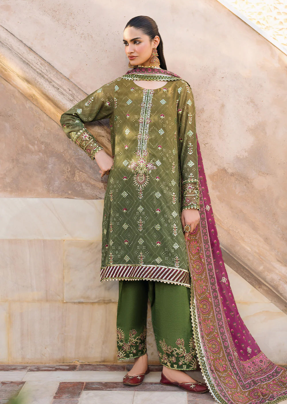 IZKN-05 - Readymade - Bandhani Chiffon Collection by Iznik 2025 - Memsaab Online