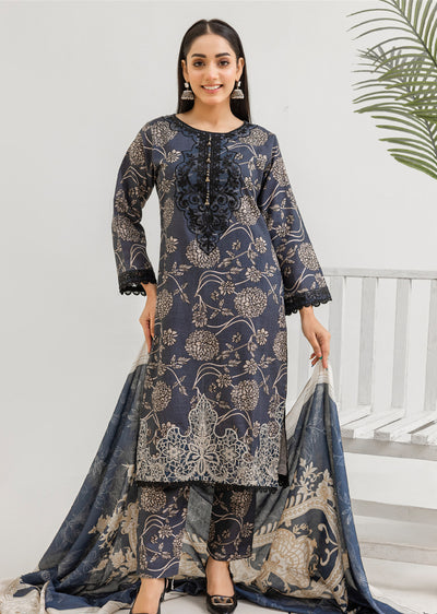 RLK-05-R - Readymade - Rangz Khaddar Winter Suit 2025 - Memsaab Online