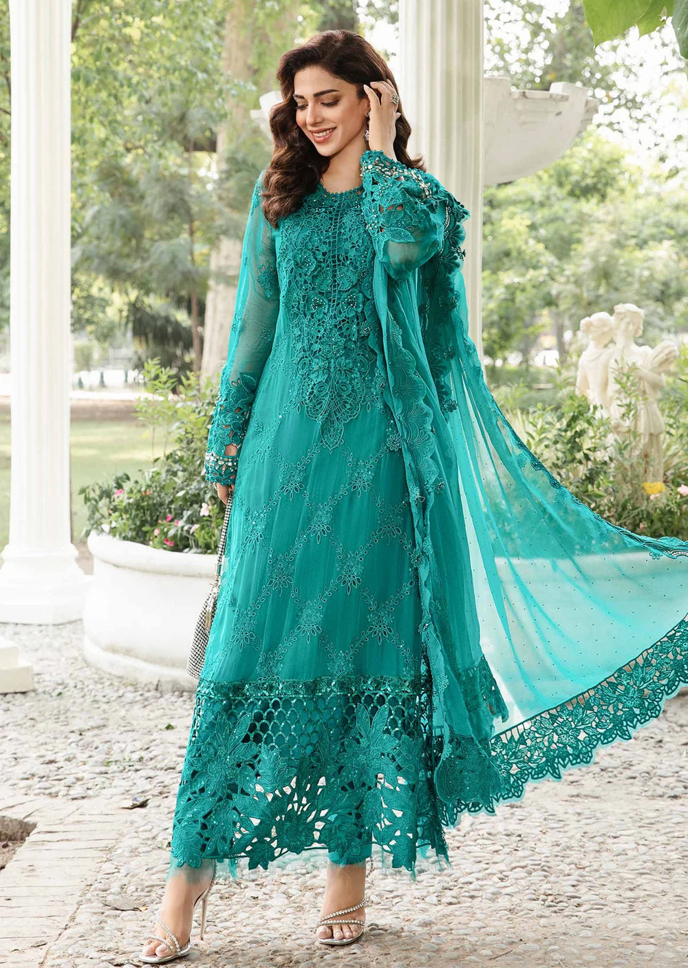 MPC-24-105 - Unstitched - Maria B Embroidered Chiffon 2024 - Memsaab Online