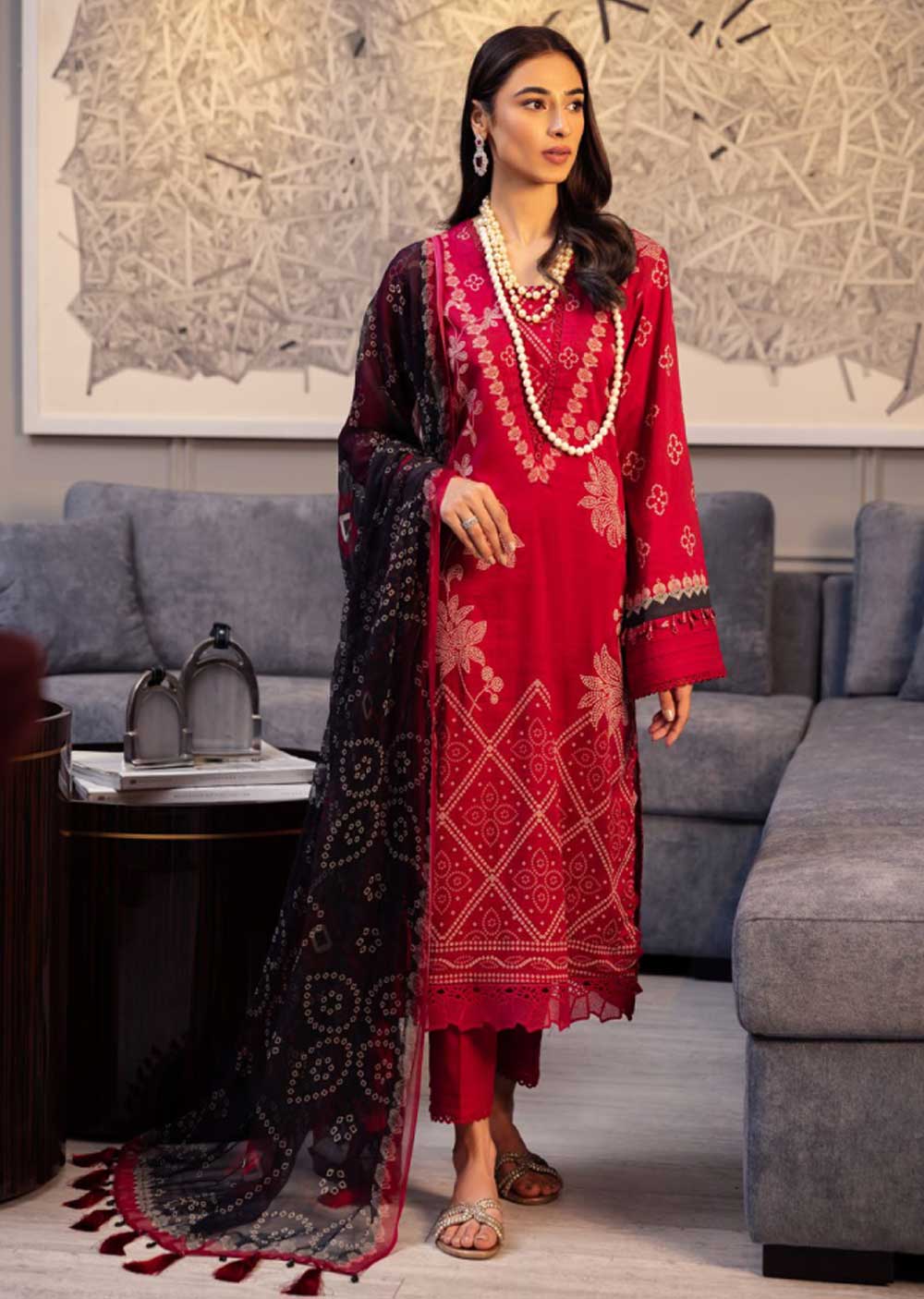 V15D05 - Unstitched - Signature Prints by Nureh Collection 2023 - Memsaab Online