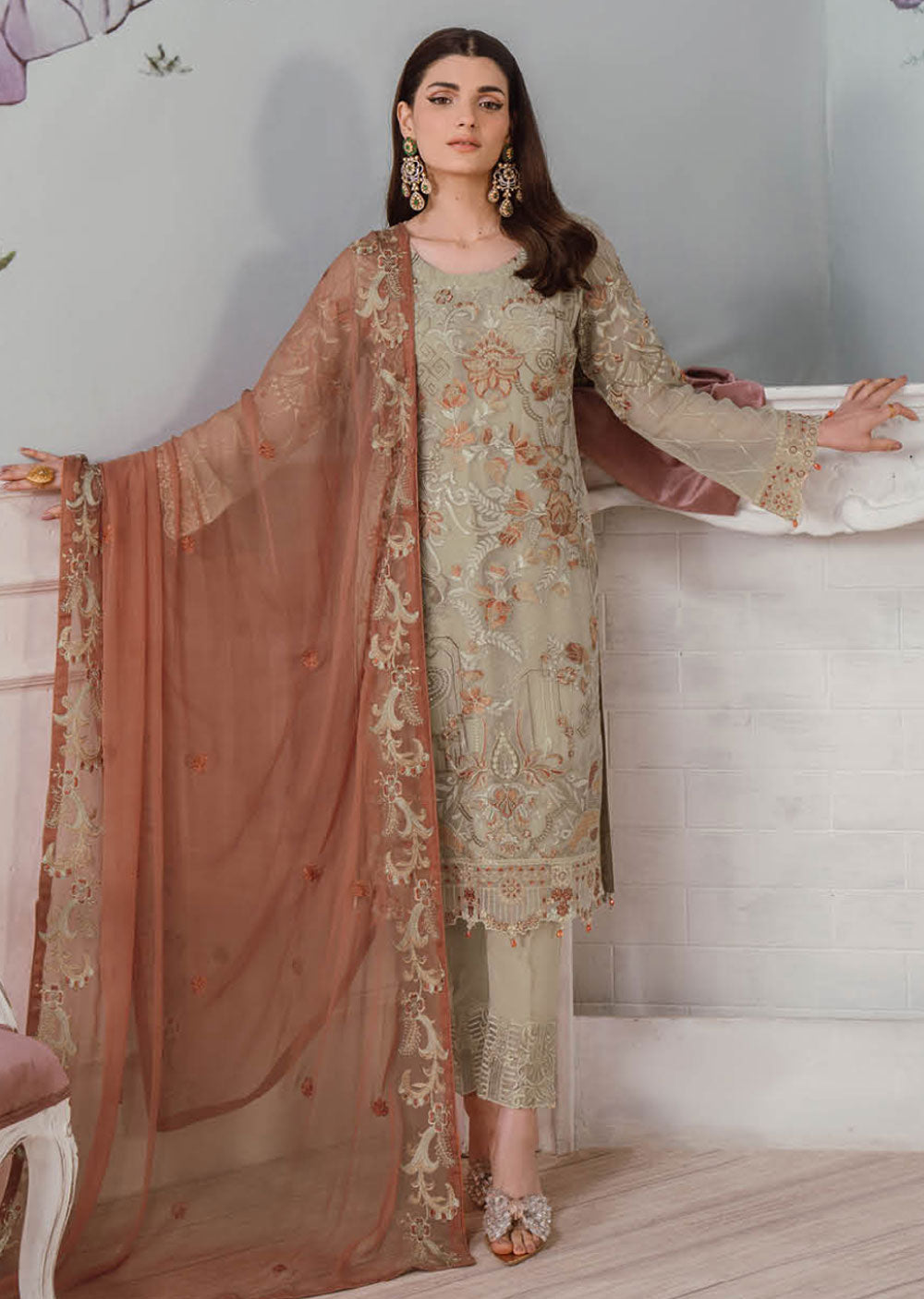 F-2505-R - Readymade - Ramsha Chiffon Collection Vol 25 2024 - Memsaab Online