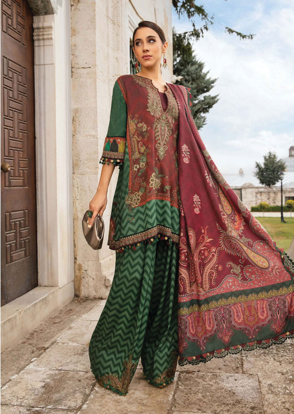 MPT-2405-B - Unstitched - Maria B MPRINTS Collection 2024 - Memsaab Online