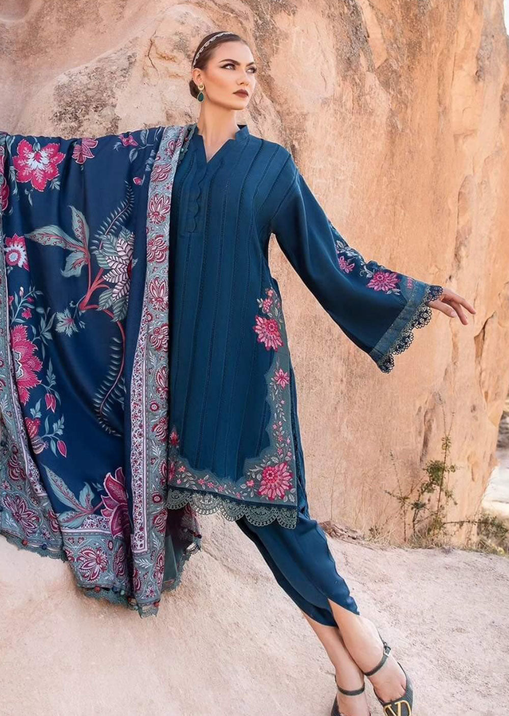 MPT-05-B - Unstitched - M.Prints Winter Collection 2023 - Memsaab Online