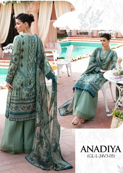 GLL-24V-05 - ANADIYA - Unstitched - The Summer Glow Lawn Collection 2024 - Memsaab Online